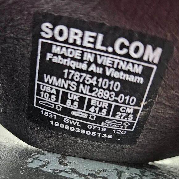 Sorel Ella Black Stretch Cross Ankle Strap Sandal 10.5 NL2893-010 - Picture 8 of 9